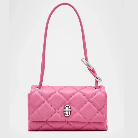 Marc Jacobs Quilted Mini Dual Leather Strap Shoulder Bag Pink - Picture 1 of 7